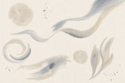 Abstract Brushstroke Spiral Wallpaper Minimalist Ink Wash Wall Mural design