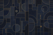 Gold Line Geometry Wallpaper Art Deco Wall Mural design