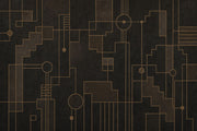 Geometric Art Deco Grid Wallpaper Dark Gold Lines Wall Mural design