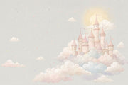 Fairy Tale Castle Wallpaper Watercolor Pastel Wall Mural design