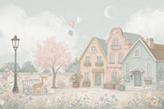 Fairy Garden Village Wallpaper Watercolor Kids Wall Mural design