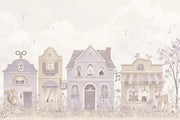 Fairy Tale Music Town Wallpaper Cloudy Sky Wall Mural design