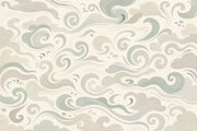 Swirling Cloud Forms Wallpaper Chinoiserie Style Wall Mural design