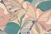 Layered Butterfly Wings Wallpaper Pastel Botanical Wall Mural design