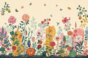 Vintage Garden Botanicals Wallpaper Eclectic Floral Wall Mural design