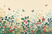 Vintage Berry Branches Wallpaper Botanical Garden Wall Mural design