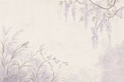 Hanging Wisteria Wallpaper Watercolor Chinoiserie Wall Mural design