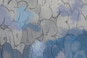 Abstract Graffiti Wallpaper Blue Spray Paint Wall Mural design