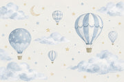 Watercolor Hot Air Balloons Wallpaper Pastel Sky Wall Mural design