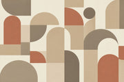 Geometric Arches Wallpaper Mid Century Modern Wall Mural design