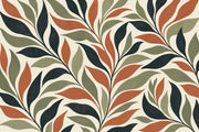 Stylized Botanical Leaves Wallpaper Retro Vines Wall Mural design
