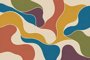 Organic Color Block Wallpaper Mid Century Modern Wall Mural design