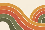 Retro Rainbow Arches Wallpaper Mid Century Modern Wall Mural design