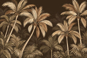 Sepia Palm Trees Wallpaper Dark Tropical Wall Mural design