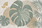 Tropical Leaves Wallpaper Sage Green Botanical Wall Mural design