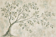 Watercolor Tree Branches Wallpaper Textured Plaster Wall Mural design