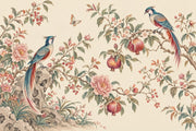 Chinoiserie Birds And Peonies Wallpaper Cream Background Wall Mural design