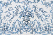 Blue And White Cherubs Wallpaper Rococo Tile Wall Mural design