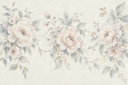 Watercolor Peonies Wallpaper Ivory Botanical Wall Mural design