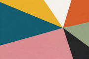 Abstract Geometric Burst Wallpaper Mid Century Modern Color Block Wall Mural design