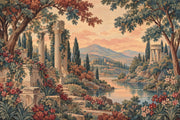 Classical Ruins Landscape Wallpaper Sunset River Wall Mural design