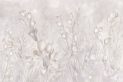 Delicate Botanical Stems Wallpaper Watercolor Line Art Wall Mural design