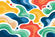 Colorful Organic Shapes Wallpaper Modern Abstract Wall Mural design