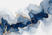 Blue Ink Marble Wallpaper Gold Vein Wall Mural design