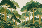 Vintage Forest Trees Wallpaper Botanical Landscape Wall Mural design