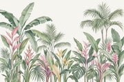 Watercolor Tropical Leaves Wallpaper Light Background Wall Mural design