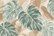 Monstera Leaves Wallpaper Textured Tropical Wall Mural design
