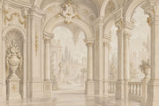 Palace Interior Wallpaper Arched Columns Wall Mural design