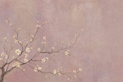 Cherry Blossom Branches Wallpaper Textured Pink Wall Mural design