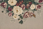 Vintage Peony And Tulip Wallpaper Paper Texture Wall Mural design