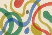Abstract Ribbon Shapes Wallpaper Mid Century Modern Wall Mural design