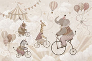 Circus Animals Wallpaper Hot Air Balloon Wall Mural design