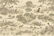 Pastoral Toile Landscape Wallpaper Vintage Engraving Style Wall Mural design