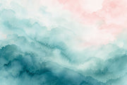 Abstract Watercolor Texture Wallpaper Pastel Teal Wash Wall Mural design