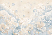 Pastel Floral Branches Wallpaper Watercolor Texture Wall Mural design