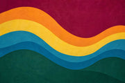 Abstract Color Wave Wallpaper Mid Century Modern Wall Mural design