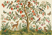 Woodland Animals Wallpaper Vintage Botanical Wall Mural design