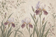 Iris Flowers Wallpaper Vintage Floral Wall Mural design