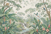 Tropical Jungle Wallpaper Waterfall Landscape Wall Mural design