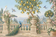 Mediterranean Garden Wallpaper Vintage Terrace Wall Mural design