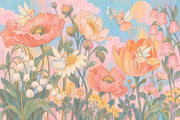 Fairy Garden Flowers Wallpaper Storybook Wall Mural design