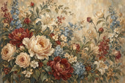 Vintage Garden Roses Wallpaper Muted Green Floral Wall Mural design