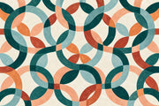 Interlocking Rings Wallpaper Mid Century Modern Wall Mural design