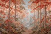 Autumn Forest Path Wallpaper Scenic Landscape Wall Mural design