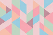 Pastel Geometric Triangles Wallpaper Color Block Wall Mural design