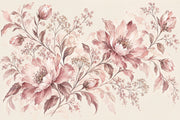 Watercolor Peony Blossoms Wallpaper Cream Botanical Wall Mural design